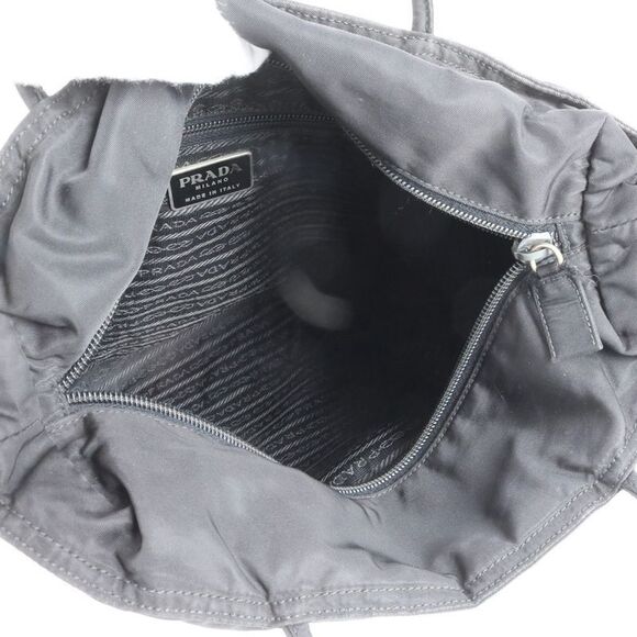 Extreme Prada Tessuto Nylon Triangle Logo Tote Bag Shoulder Black Women's RRM - Picture 7 of 10